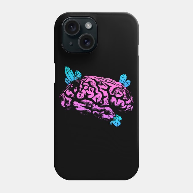 Crystals Brain - Pink and Blue Phone Case by Scailaret