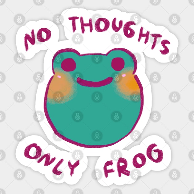 kawaii & happy green frog smiling Sticker