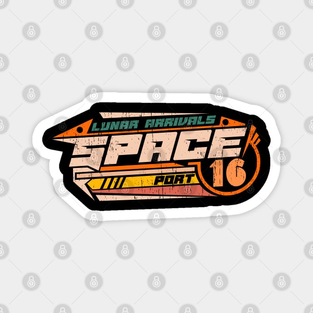 Space design Lunar spaceport logo emblem futuristic industries Magnet by SpaceWiz95