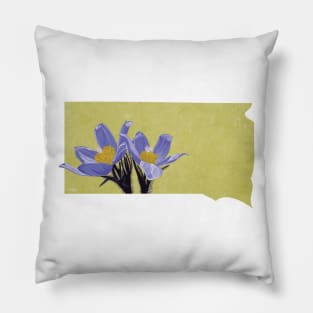 South Dakota American Pasque Flower Pillow