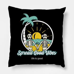 Good Vibes Tropical Beach Pillow