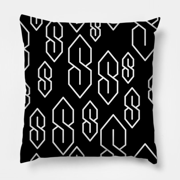 Cool S Symbol Pattern (White) Pillow by inotyler