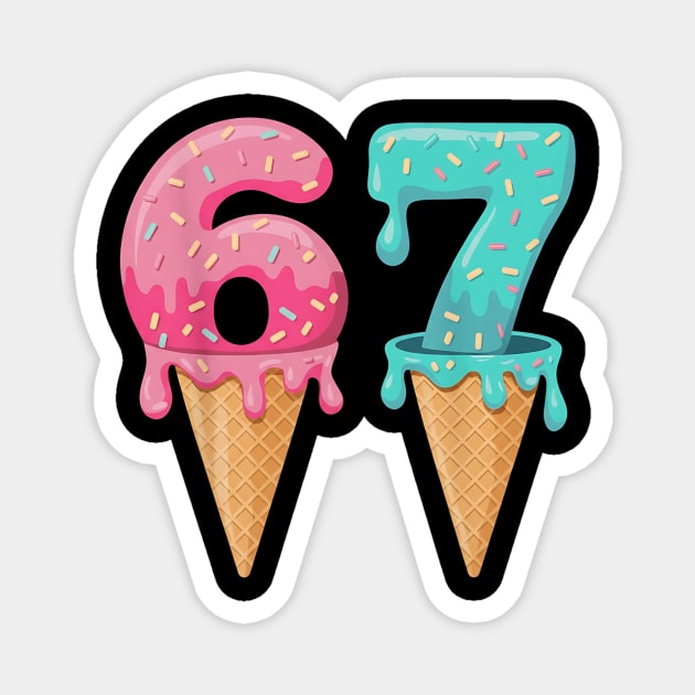 Baseball Drip Ice Cream 6-7 | Baseball Lifestyle 101 | Funny Summer Baseball Meme Design Magnet by ArtistTee ⭐⭐⭐⭐⭐