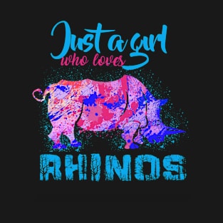 Just A Girl Who Loves Rhinos Funny Gift T-Shirt