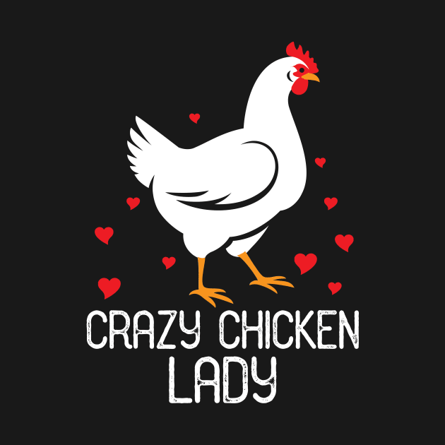 Crazy Chicken Lady With Hearts by ckandrus