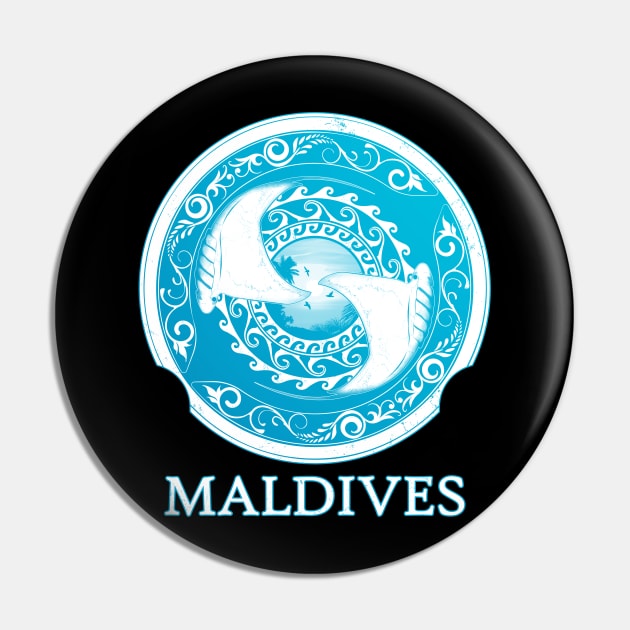 Giant Manta Ray Maldives Diving Pin by NicGrayTees