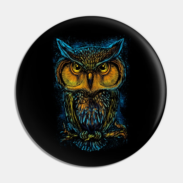 Owl Brush Pin by Pixel Poetry