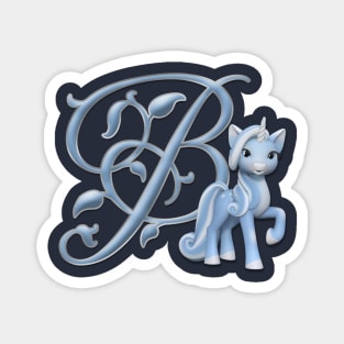 Monogram B Custom Unicorn Magnet