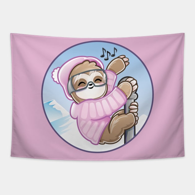 Ski Rave Kid Baby Sloth Dance Tapestry by PnJ