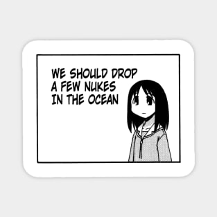 osaka nuke the ocean cute anime girl quote Magnet