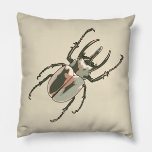 rhinoceros beetle pointillism illustration Pillow