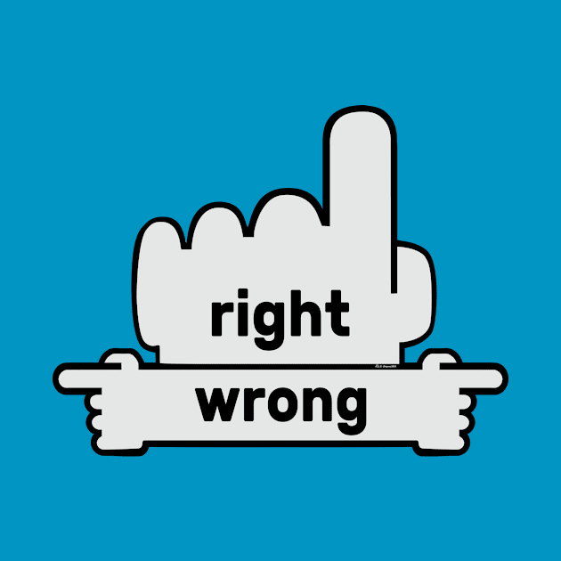 Hands Pointing - Text Art - Right and Wrong by fakelarry