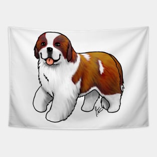 Dog - Saint Bernard - Red and White Tapestry