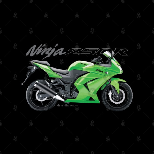 Kawasaki Ninja 250R 08 green, sl by MessyHighway