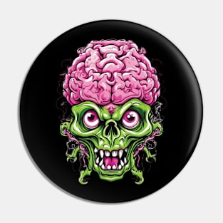 scary Brain Pin