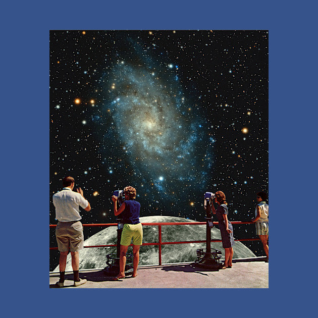 Discover Galaxy view collage art - Vintage Collage Art - T-Shirt