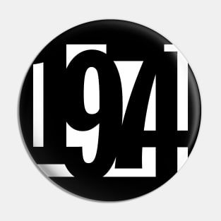 1974 Funky Overlapping Reverse Numbers for Dark Backgrounds Pin
