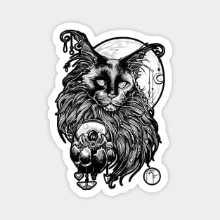 Magic Cat - Black Outlined Version Magnet