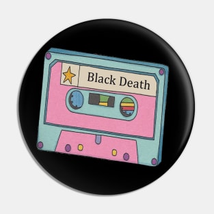 Vintage Cassette Tape Black Death Pin