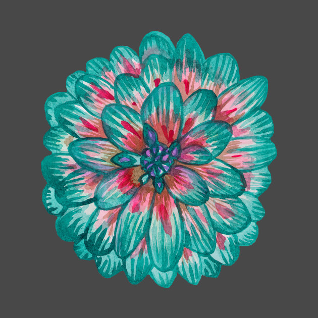 Blue aster flower by deadblackpony
