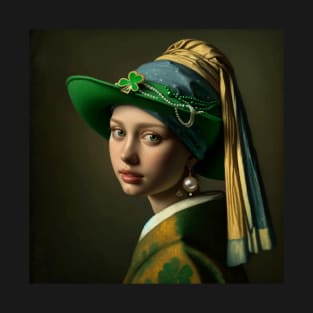 St. Paddy's Pearl: Girl with a Pearl Earring St. Patrick's Day Celebration T-Shirt