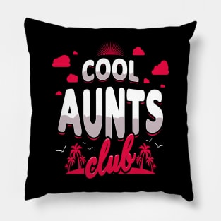 Cool Aunts Club Beach White Pink Pillow