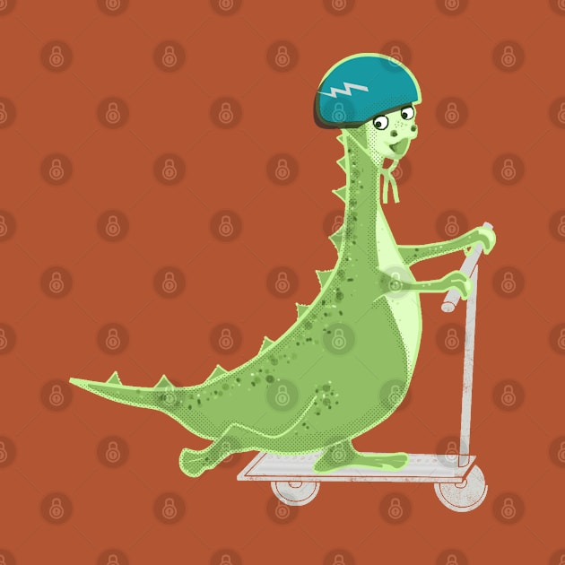 Dinosaur on Scooter for Kids by Luli and Liza