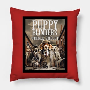 Puppy Blinders: Beagle Shelby Pillow