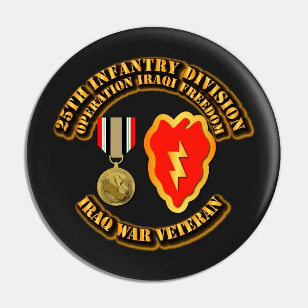 Iraq War Vet - 25th ID - Iraq Freedom w ICM Medal Pin by twix123844