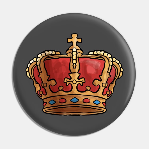 Red and Gold Crown Pin by bluerockproducts