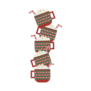 Red Green mugs with hot cocoa, whipped cream, marshmallow and striped candy cane pile T-Shirt