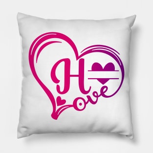 letter h monogram in the shape of love Pillow