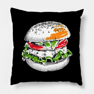 Burger Drawing Pillow