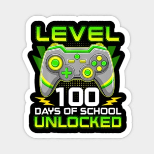 Level 100 Days Of School Unlocked Gamer Video Games Kid Boys Magnet