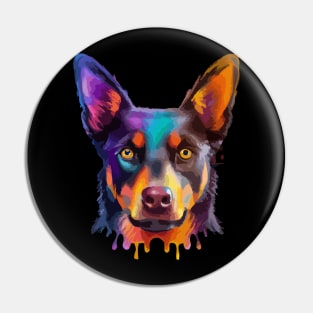 Australian Kelpie Dog Watercolor Pin