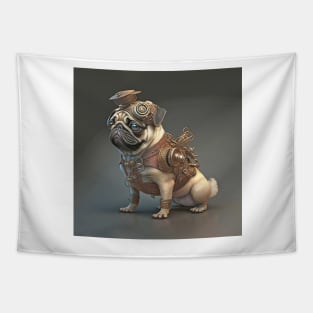 Steampunk Pug Dog Tapestry