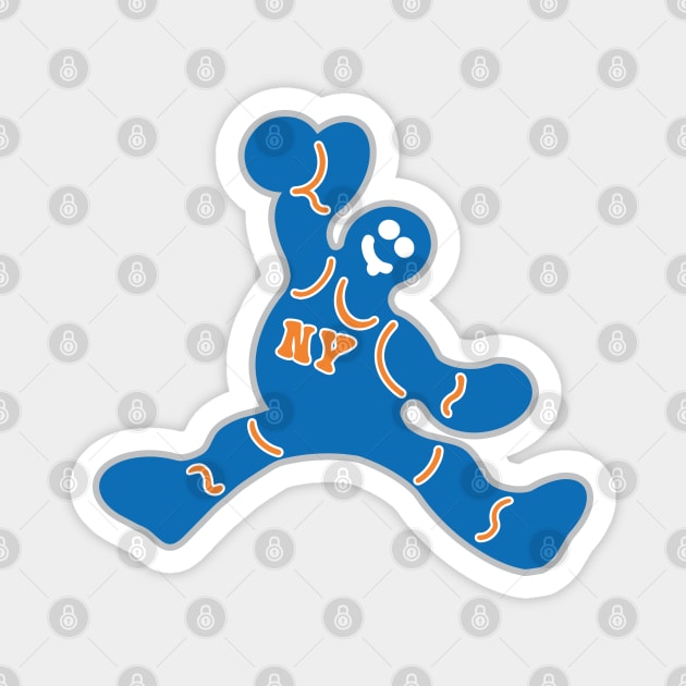 Jumping New York Knicks Gingerbread Man Magnet by Rad Love