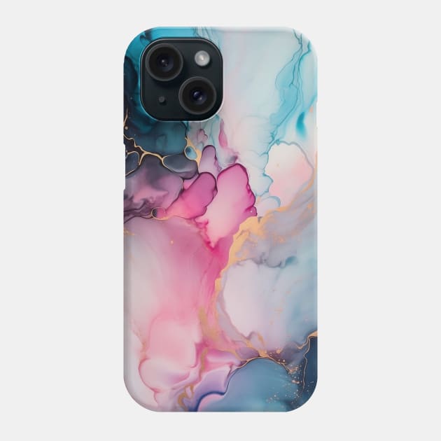 Blushing Sky - Abstract Alcohol Ink Art Phone Case by inkvestor