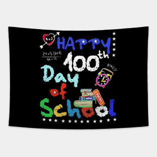 Happy 100th day of school Teacher Student Gift Tapestry