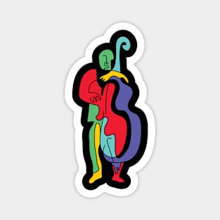 Abstract Funny Bass Player Magnet