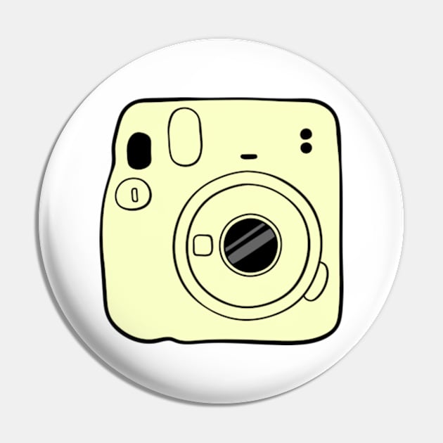 Yellow polaroid camera Pin by themadesigns