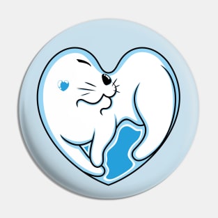 Winter White Cat Love Pin