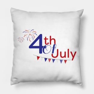 4th of july fireworks and flags Pillow