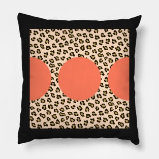 Leopard Print and Peach Pillow