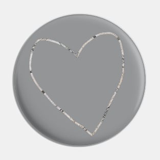 Grey Heart Line Pin