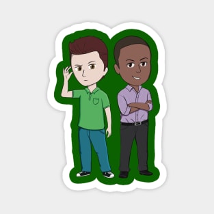 Shawn Spencer and Burton Guster Chibi Magnet