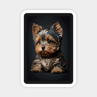 Super Cute Yorkshire Terrier Puppy Portrait Magnet