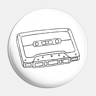 Cassette Tape Outline - Black Pin