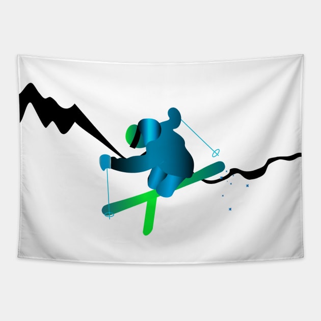 Ski jumping Tapestry by leewarddesign