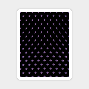 Purple Stars On Black Magnet